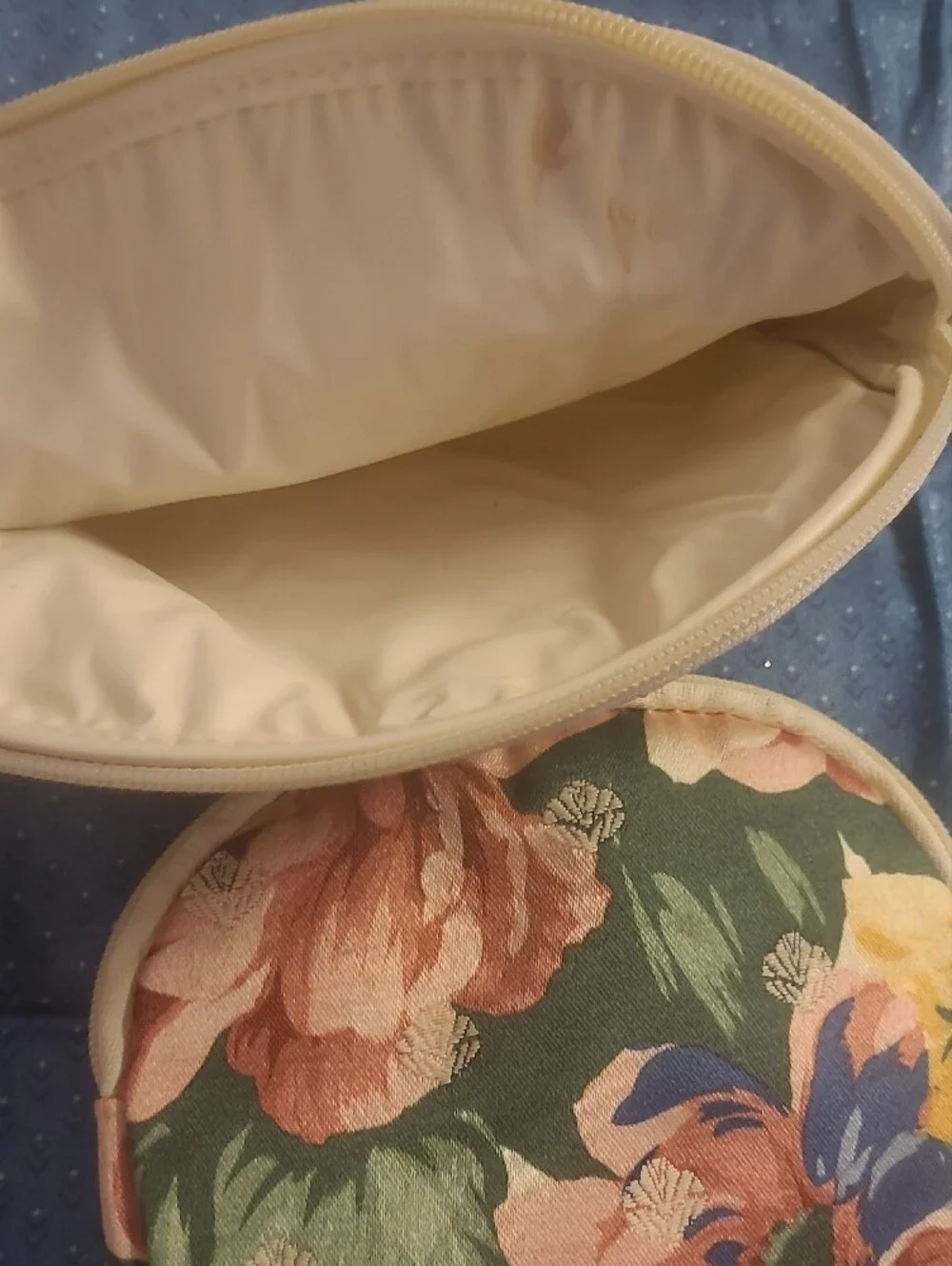 Modella Floral Canvas Cosmetic Bag Set — Pink, Green & Yellow